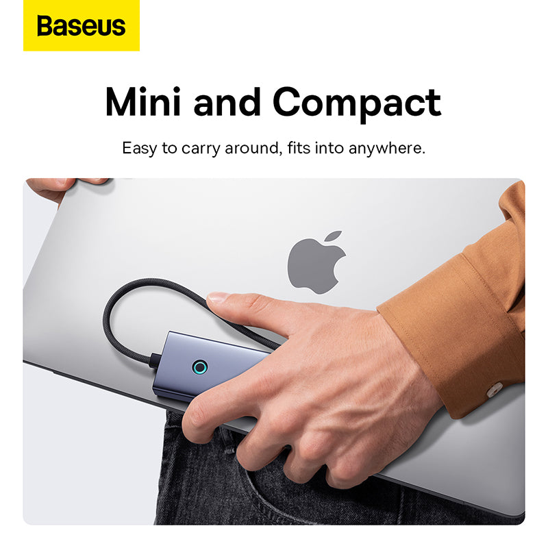Baseus USB 集线器 5 合 1 集线器 UltraJoy 系列 USB-C 转 HDMI4K@30Hz+3xUSB 3.0+1xPD (灰色)-B00052801811-00