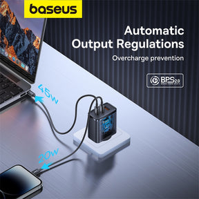 Baseus Cube Pro Fast Charger 2C+U 65W EU Cluster Black