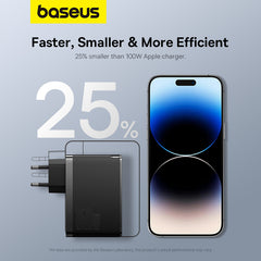 Baseus GaN5 Pro Digital Fast Charger 2C+U 160W EU Cluster Black (With Superior Series Fast Charging Data Cable Type-C to Type-C 240W 48V/5A)