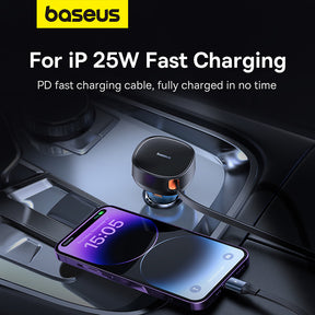 Baseus Enjoyment Pro Car Charger C+Retractable iP Cable 55W-C00057803111-00