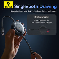 Baseus Free2Draw Retractable Crystal Fast Charging Data Cable Type-C to M+L+C 100W 1.1m Cluster Black-P10368700111-04