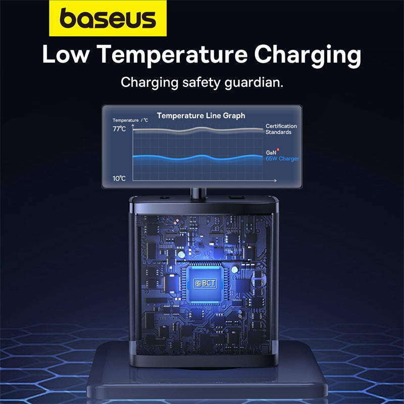 Baseus Cube Pro Fast Charger 2C+U 65W EU Cluster Black