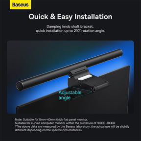 Baseus i-Wok2 Series USB Asymmetric Monitor Bar Light Source Screen Hanging Light (Youth) Black