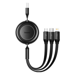 Baseus Bright Mirror 2 Series Retractable 3-in-1 Fast Charging  Data Cable USB to M+L+C 3.5A 1.1m