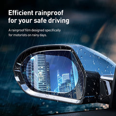 Baseus 0.15mm Rainproof Film for Car Rear-View Mirror (Oval 2 pcs/pack 135*95mm)Transparent-SGFY-C02