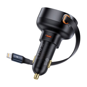 Baseus Enjoyment Pro Car Charger C+Retractable iP Cable 55W-C00057803111-00