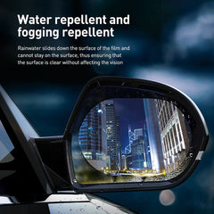 Baseus 0.15mm Rainproof Film for Car Rear-View Mirror (Oval 2 pcs/pack 135*95mm)Transparent-SGFY-C02