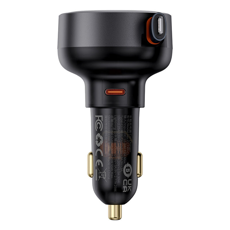 Baseus Enjoyment Pro Car Charger C+Retractable iP Cable 55W-C00057803111-00