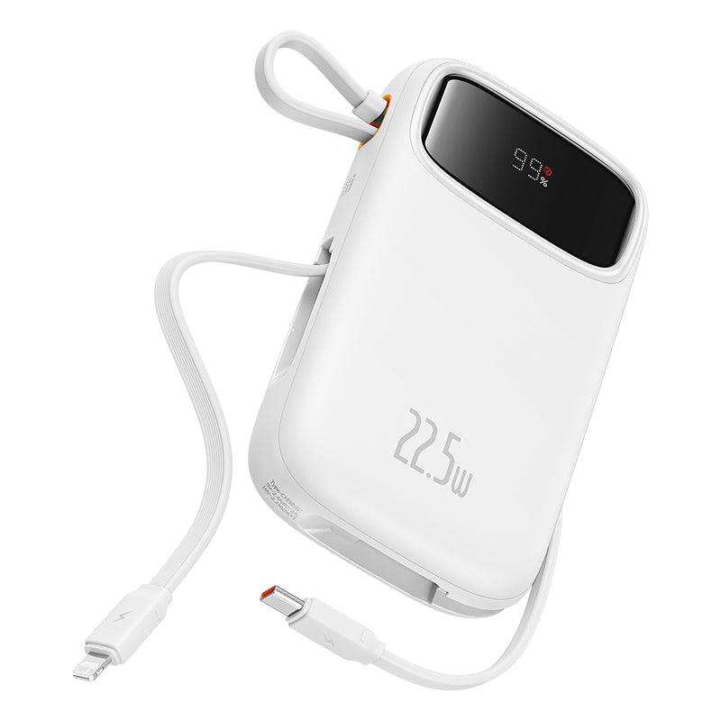 Baseus Qpow2 Dual-Cable Digital Display Pocket Sized Fast Charging Power Bank 22.5W