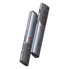 Baseus Orange Dot AI Wireless Presenter (Red Laser) | Rechargeable, Intelligent Voice Recording, Real-Time Voice Translation - Grey-WKCD020013