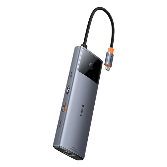 Baseus Hub 10in1 Metal Gleam II Series, USB-C to 1xHDMI, USB-A (10Gbps), USC-C, 2xUSB-A, Ethernet RJ45, SD/TF card, mini-jack 3,5mm, USB-C(PD)-B00061800813-00