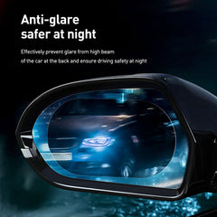 Baseus 0.15mm Rainproof Film for Car Rear-View Mirror (Oval 2 pcs/pack 135*95mm)Transparent-SGFY-C02