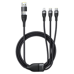 Baseus Flash Series 3 Two-for-three Fast Charging Cable U+C to C+C+L  100W 1.5m Cluster Black-P10377501111-00