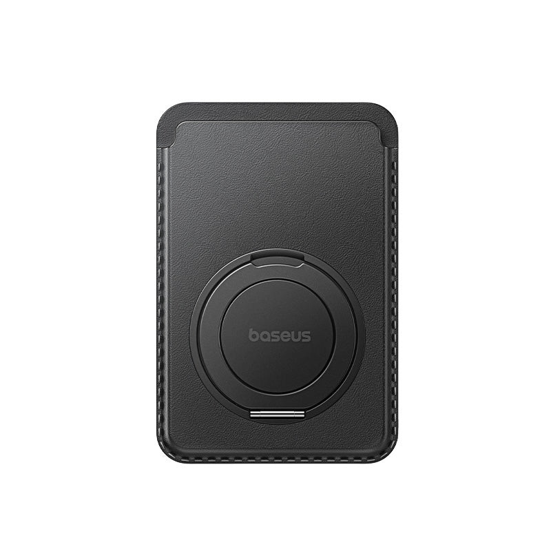 Baseus MagSafe iPhone Wallet, 3-Card Holder, with 360° Rotatable Metal Ring, Compatible with iPhone 12-17 Series, Vegan Leather, RFID-Blocking