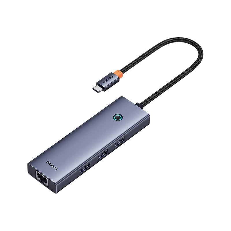 USB Hub 4in1 Hub Baseus UltraJoy USB-C do 3x USB 3.0 + RJ45 (space grey)-B0005280A813-00