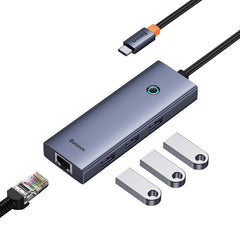 Baseus USB Hub 4in1 Hub UltraJoy USB-C do 3x USB 3.0 + RJ45 (space grey)-B0005280A813-00