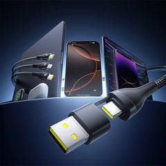 Baseus Flash Series 3 Two-for-three Fast Charging Cable U+C to C+C+L  100W 1.5m Cluster Black-P10377501111-00