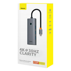 Baseus USB Hub 5-in-1 Hub UltraJoy Series USB-C to HDMI4K@30Hz+3xUSB 3.0+1xPD (grey)-B00052801811-00