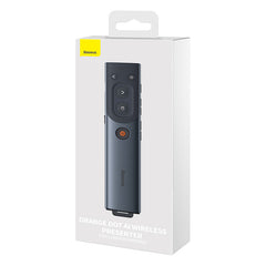 Baseus Orange Dot AI Wireless Presenter (Red Laser) | Rechargeable, Intelligent Voice Recording, Real-Time Voice Translation - Grey-WKCD020013