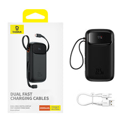 OS-Baseus Qpow2 Dual-Cable Digital Display Fast Charge Power22.5W  Cluster Black