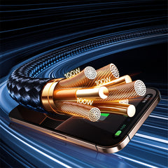 Baseus Flash Series 3 Two-for-three Fast Charging Cable U+C to C+C+L  100W 1.5m Cluster Black-P10377501111-00