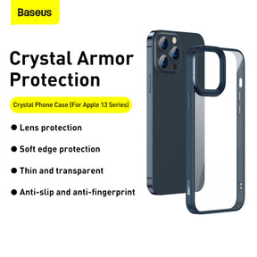 Baseus Crystal Phone Case Hard Case for iPhone 13 Pro with TPU Frame (iPhone 13 Pro Max 6.7 inch Blue)
