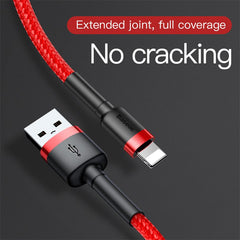 Baseus Cafule Cable for iPhone X, XS, 11, 12, 13 USB to Lightning Fast Charging Cable 2.4A (CALKLF-B09)