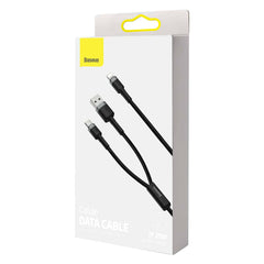 Baseus cafule USB + Type-C 2-in-1 PD Cable 20W 1.2m Gray + Black CATKLF-ELG1