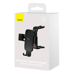 Baseus Metal Age II Round Air Vent Gravity Phone Holder Black (SUJS030001)