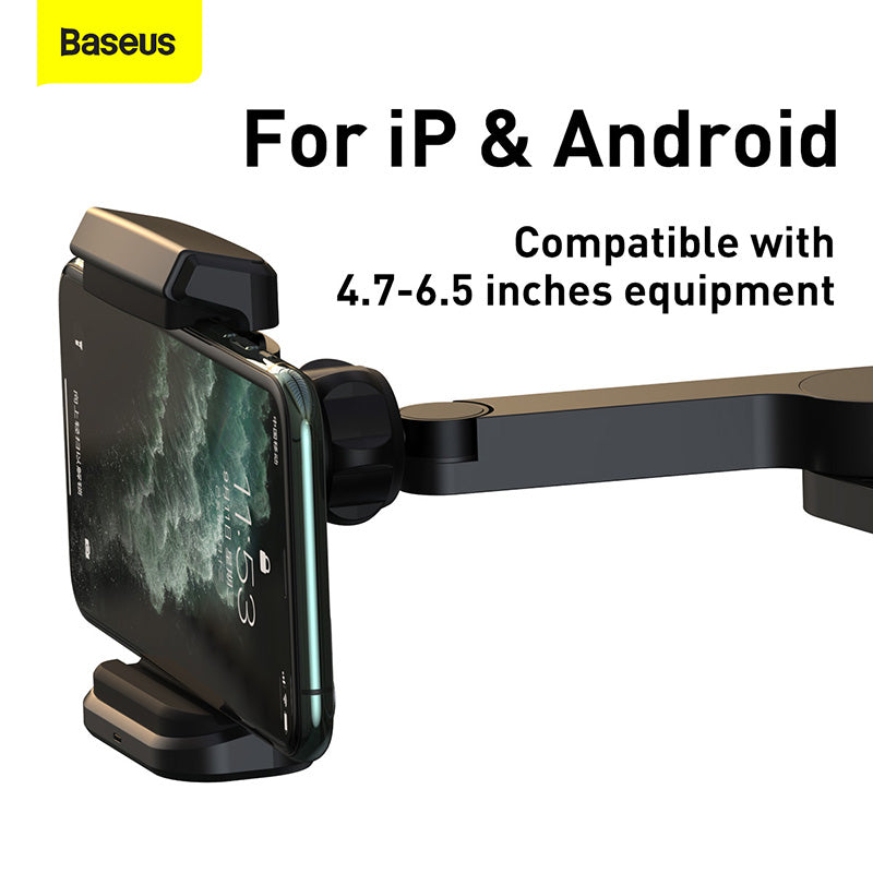 Baseus Car Headrest Phone Holder With Built-In 15 W Qi Wireless Charger Black (WXHZ-01)