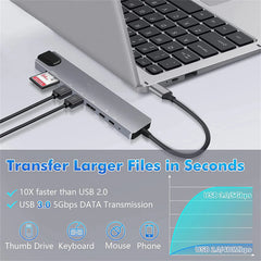 Baseus Enjoyment Series Type-C to (PD/2xHD4Baseus HUK/VGA/RJ45/SD/TF/3xUSB) Dark Gray (CATSX-G0G)