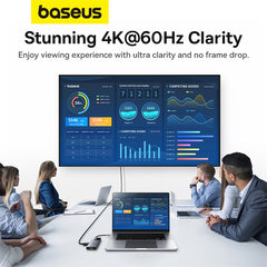 Baseus Hub Metal Gleam Series II 6 in 1 Type-C HUB HDMI 4K60HZ Rj45 Space Grey- B00061802813-00