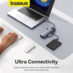 Baseus Hub 11in1 StarJoy Metal Glam Series, USB-C to HDMI +VGA + 3 x USB 3.0 + USB 2.0+USB-C PD + RJ45 + SD/TF +3,5mm-B00030709811-00