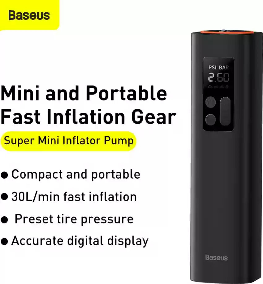 Baseus Mini Car Air Compressor Cigarette Lighter Socket Black (CRCQ000001)