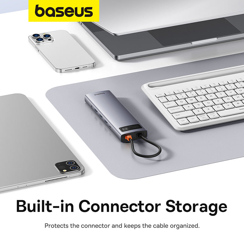 USB Hub Baseus Hub 11in1 StarJoy Metal Glam Series, USB-C to HDMI +VGA + 3 x USB 3.0 + USB 2.0+USB-C PD + RJ45 + SD/TF +3,5mm-B00030709811-00