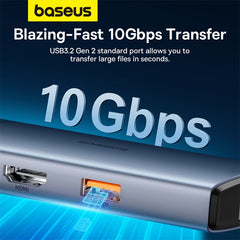 Baseus Hub Metal Gleam Series II 6 in 1 Type-C HUB HDMI 4K60HZ Rj45 Space Grey- B00061802813-00