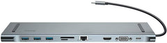 Baseus Enjoyment Series Type-C to (PD/2xHD4Baseus HUK/VGA/RJ45/SD/TF/3xUSB) Dark Gray (CATSX-G0G)