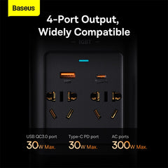 Baseus IGBT Power Inverter 300W (220V CN/EU ) Black-CGNB010101