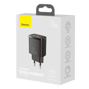 Baseus Compact Quick Wall Charger 20W (CCXJ-B01) (Black)