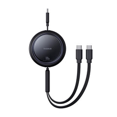 Baseus Bright Mirror Series One-for-two Fast Charging Data Cable Type-C to C+C 100W 1m Cluster Black -P10318602111-00