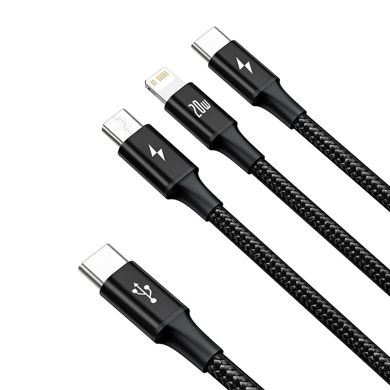 Cable Baseus Rapid Series 3-in-1 cable USB-C For M+L+T 20W 1.5m-CAMLT-SC01