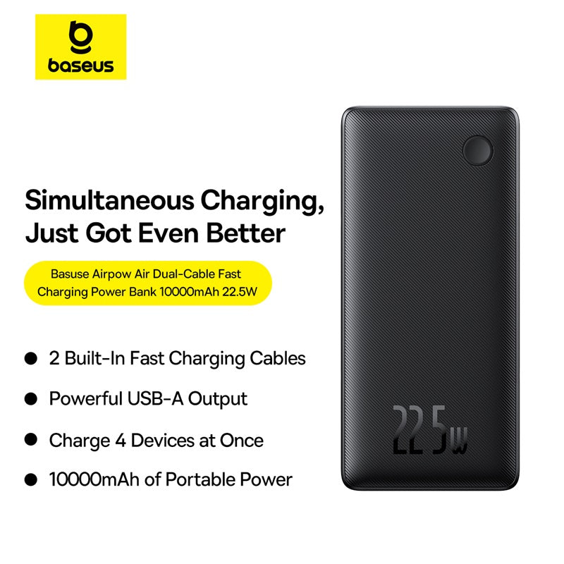 OS-Baseus Airpow Lite Power Bank 10000mAh 22.5W Dual-Cable