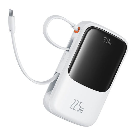 Baseus Qpow Pro+ Digital Display Fast Charge Power Bank 10000mAh 22.5W Type-C Edition  Cluster  Moon White