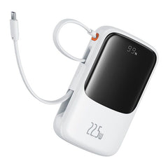 Baseus Qpow Pro+ Digital Display Fast Charge Power Bank 10000mAh 22.5W Type-C Edition  Cluster  Moon White