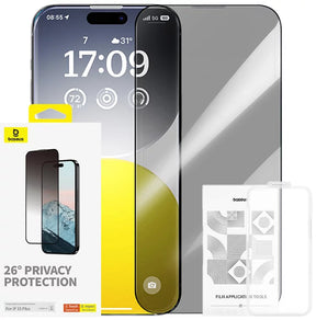 Tempered Glass Baseus Privacy Protection Tempered Glass Diamond iPhone 15 Plus-P60057405203-02