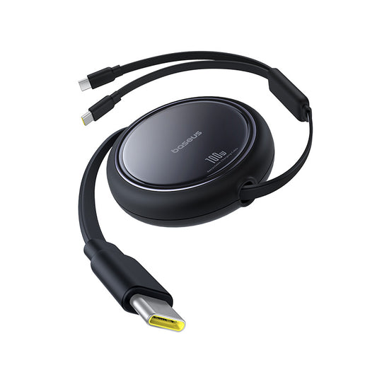 Baseus Bright Mirror Series One-for-two Fast Charging Data Cable Type-C to C+C 100W 1m Cluster Black -P10318602111-00