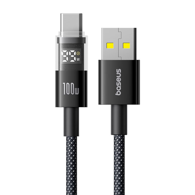 Baseus Cavo USB A Type-C 66W 2m - Ricarica Veloce E Sincronizzazione Dati Per Smartphone, Tablet E Dispositivi USB-C - Colore Nero