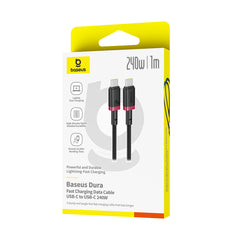 Baseus Dura Fast Charging Data Cable USB-C to USB-C 240W 1m Red Black-P10377803U03-01
