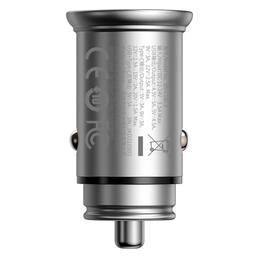 Baseus  Circular metal A+C 30W PPS Car Charger  Silver-CCALL-BS0S