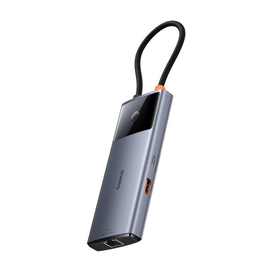 Baseus Hub Metal Gleam Series II 6 in 1 Type-C HUB HDMI 4K60HZ Rj45 Space Grey- B00061802813-00